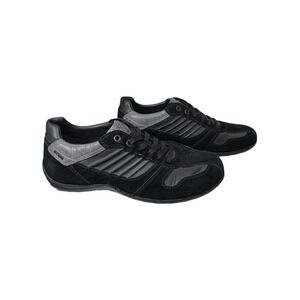 Geox Respira Mens Sneakers Black Grey Suede Leather Low‎ Top Shoes Size US 7